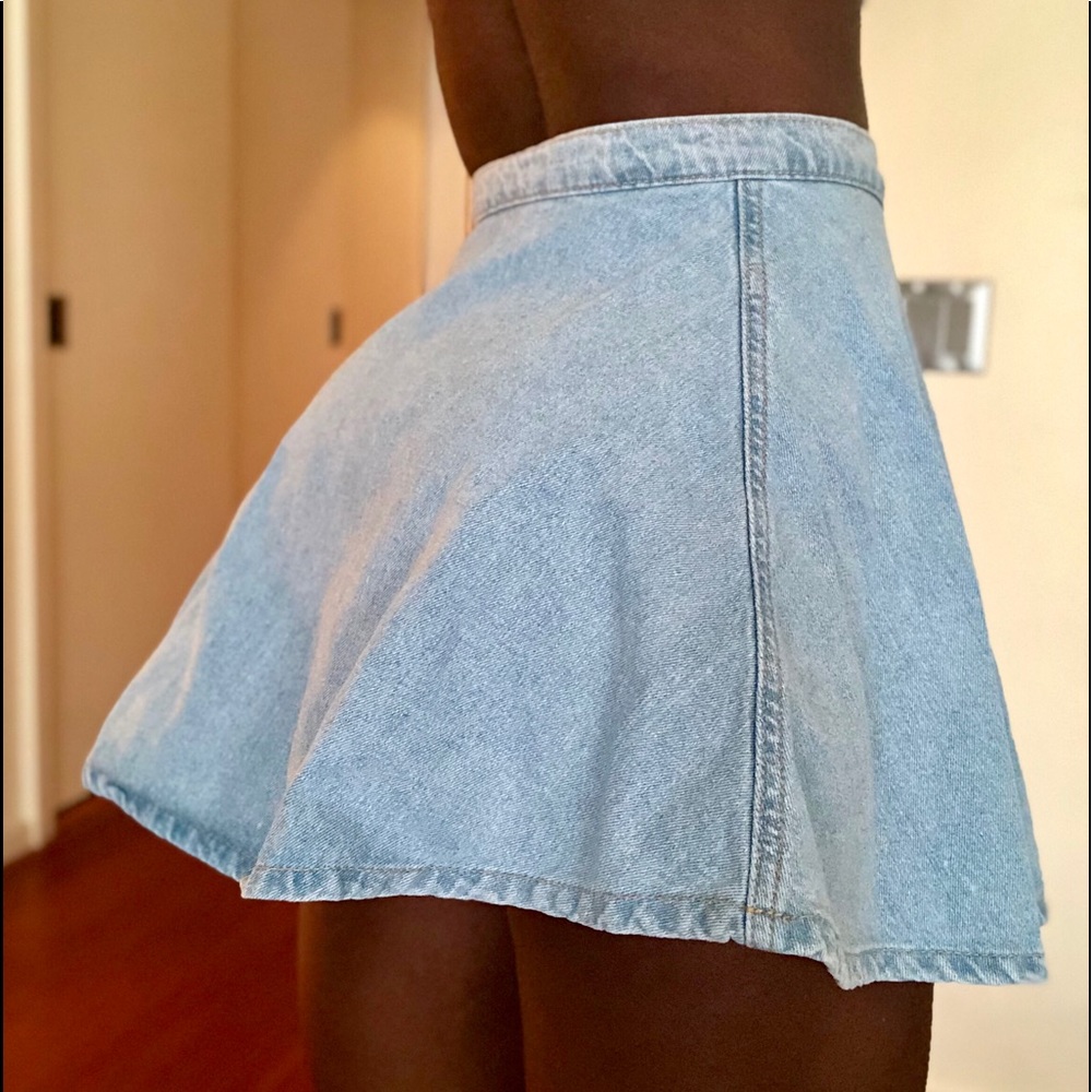 Light Denim Skater Skirt